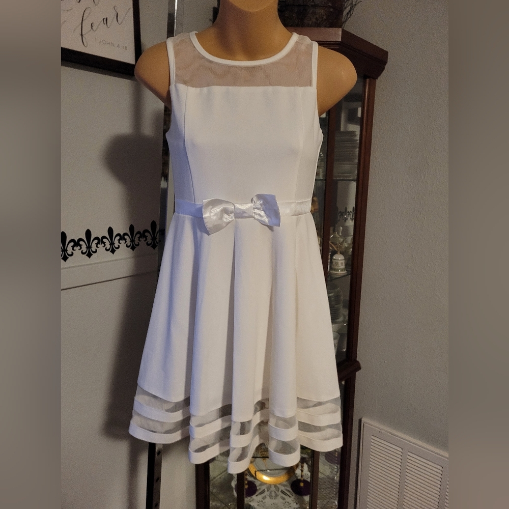 Girls Kalvin Klein Fit An Flare Dress White